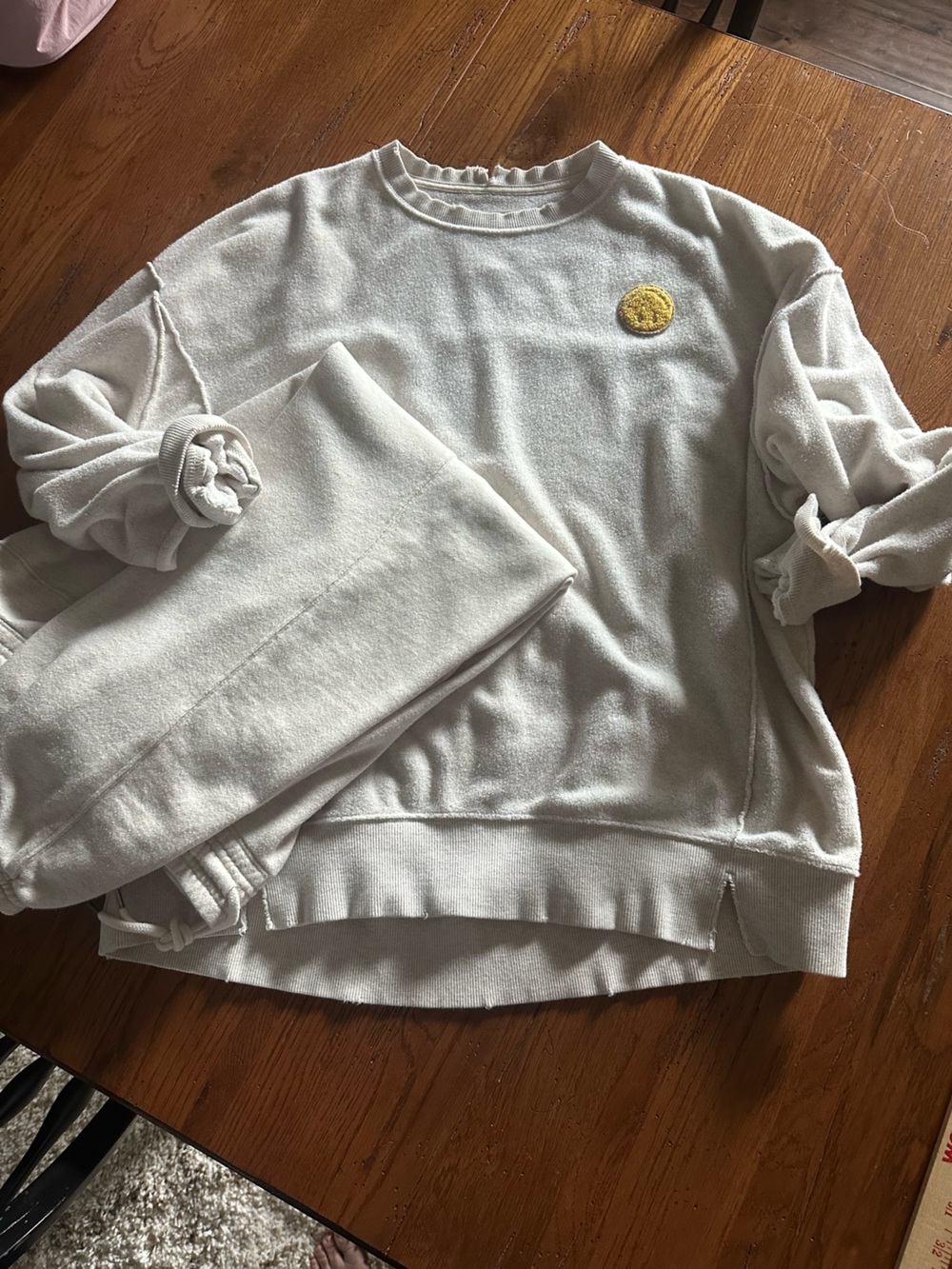Aerie Terry Upside Down Smily Face 🙃 Jogger Set Size Medium